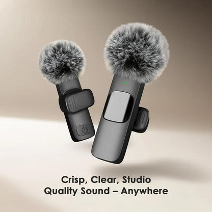 2.4G Wireless Clip on Mic with Lightning & USB-C Adapter, Professional Audio for Video Recording, Youtube, Interview