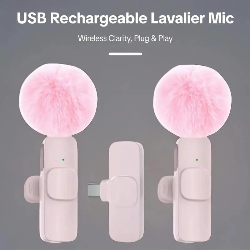 2.4G Wireless Clip on Mic with Lightning & USB-C Adapter, Professional Audio for Video Recording, Youtube, Interview