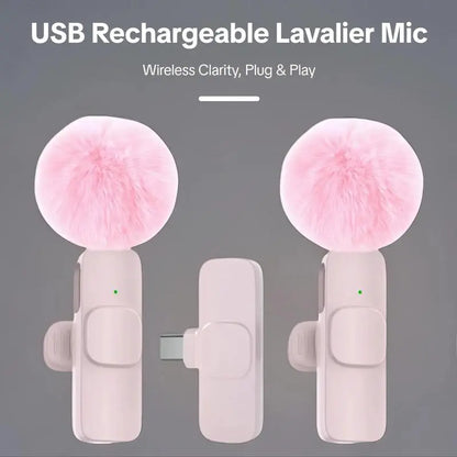 2.4G Wireless Clip on Mic with Lightning & USB-C Adapter, Professional Audio for Video Recording, Youtube, Interview